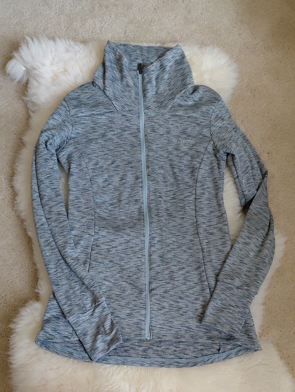 Columbia Lightweight Marled Gray Full Zip Jacket XS